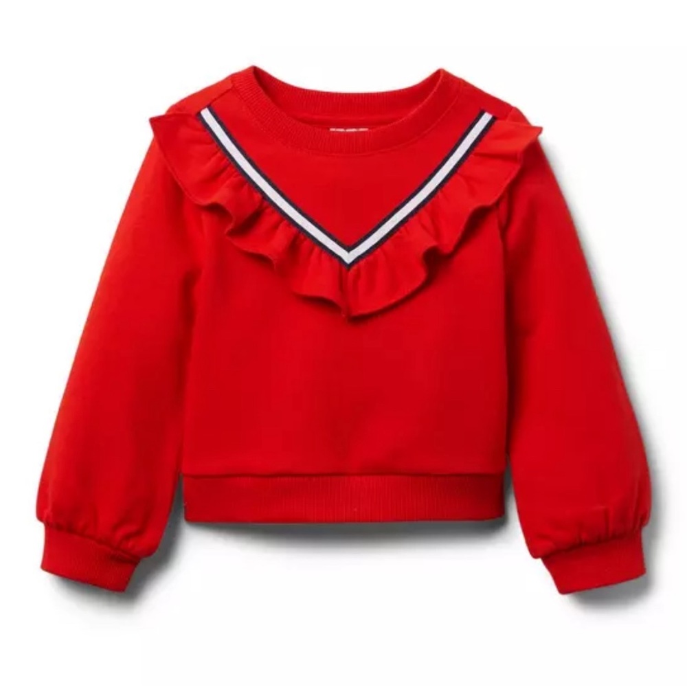 Janie and Jack French terry sweatshirt with ruffles, NWT